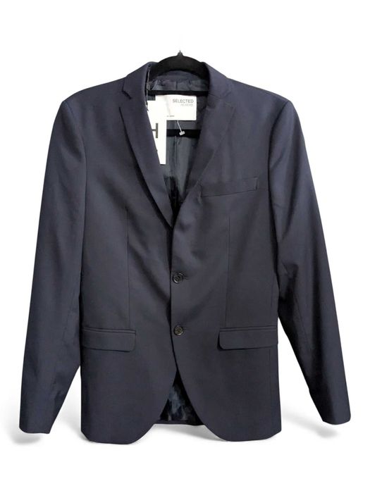 Selected Homme elegancka marynarka ciemnogranatowa z wiskozą rozm. 40