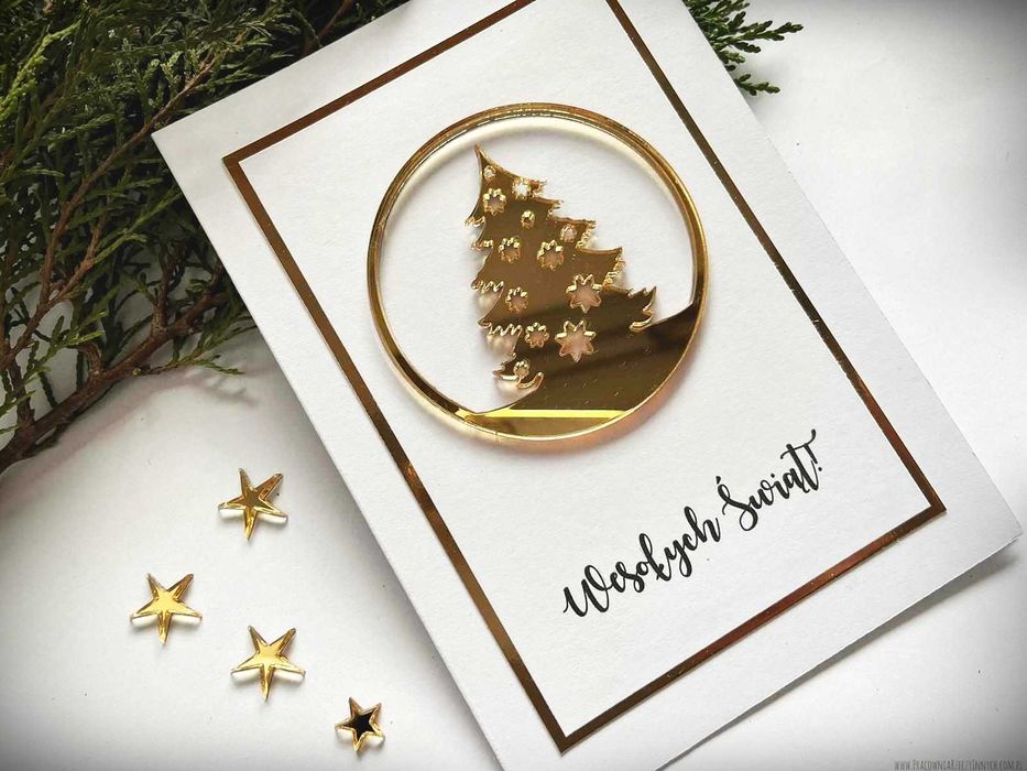 Elegancka świąteczna kartka  glamour