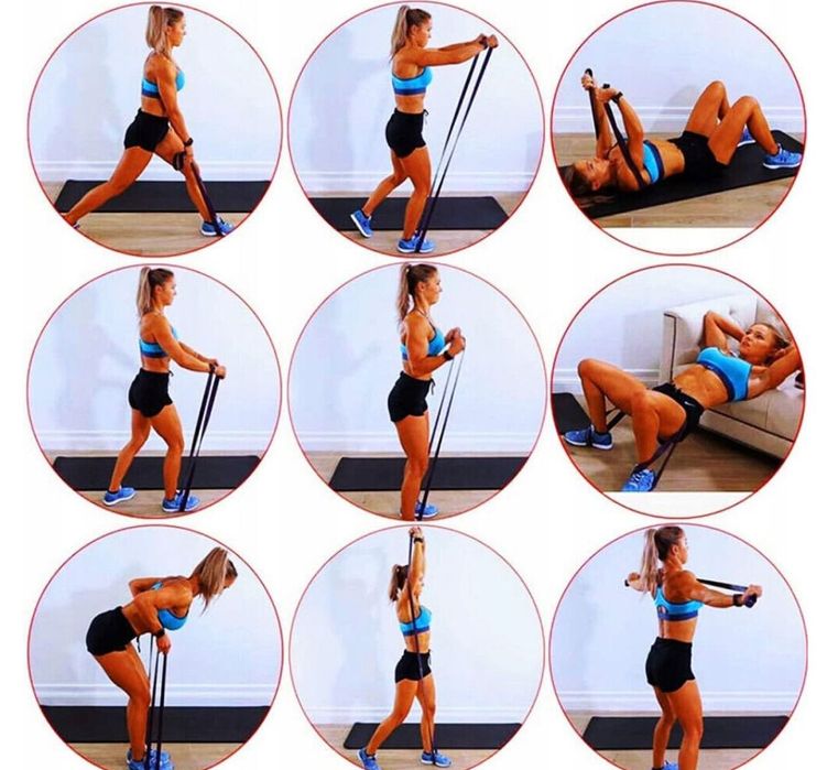 zestaw taśm oporowych taśmy do ćwiczeń 4 różne poziomy taśm do jogi