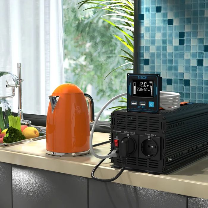 Inversor onda pura EDECOA 12V-220V (1500W) (Autocaravana / Campervan)