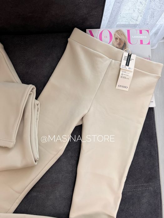 Нові лосини легінси Oysho Ойшо молочні бежеві M оригінал хутро мінус 7