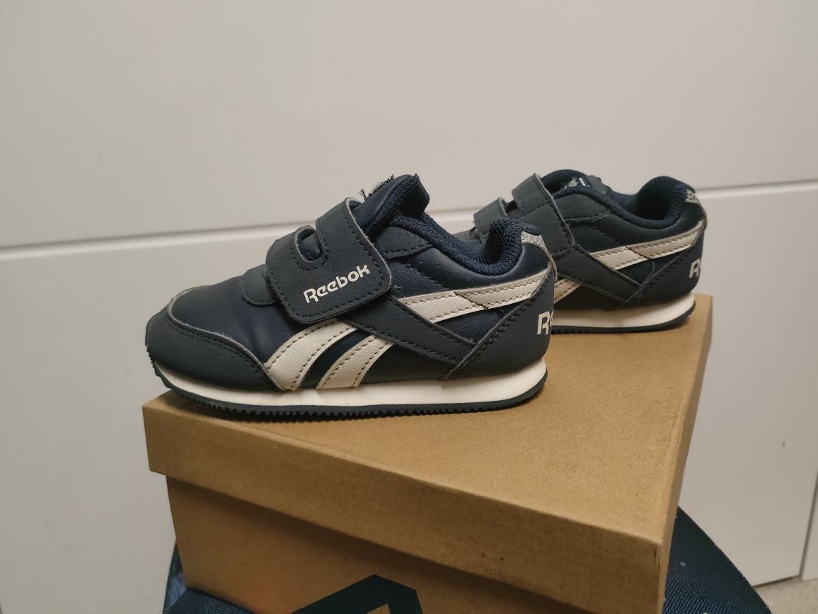 Reebok buty na rzepy  rozm 24 granat + biel sneakersy