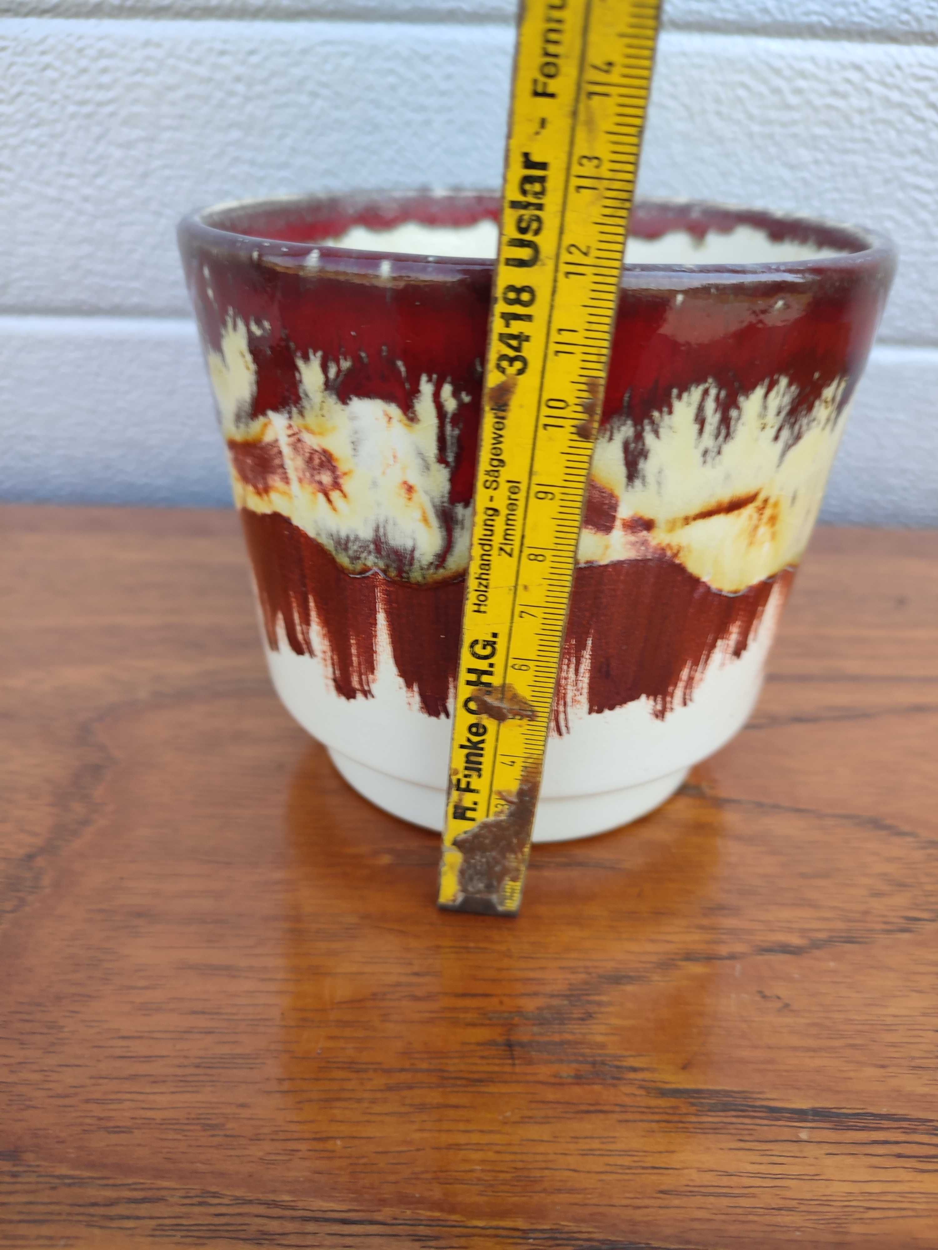 Ceramiczna Doniczka / osłonka - Fat lava - Design - vintage - R