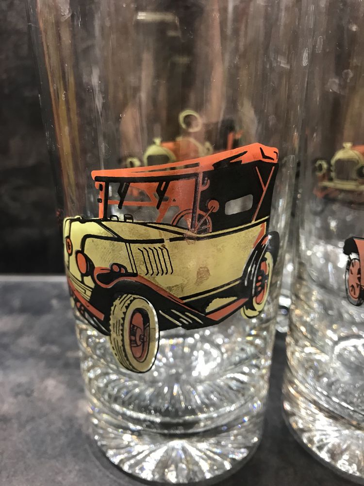 6 retro szklanek stare samochody old retro prl mobil oldtimer
