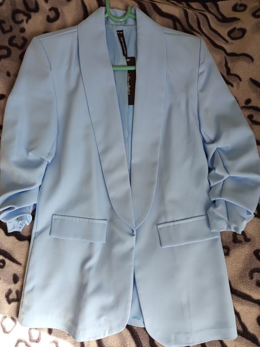 Marynarka żakiet new collection marszczony rękaw Zara italy długa