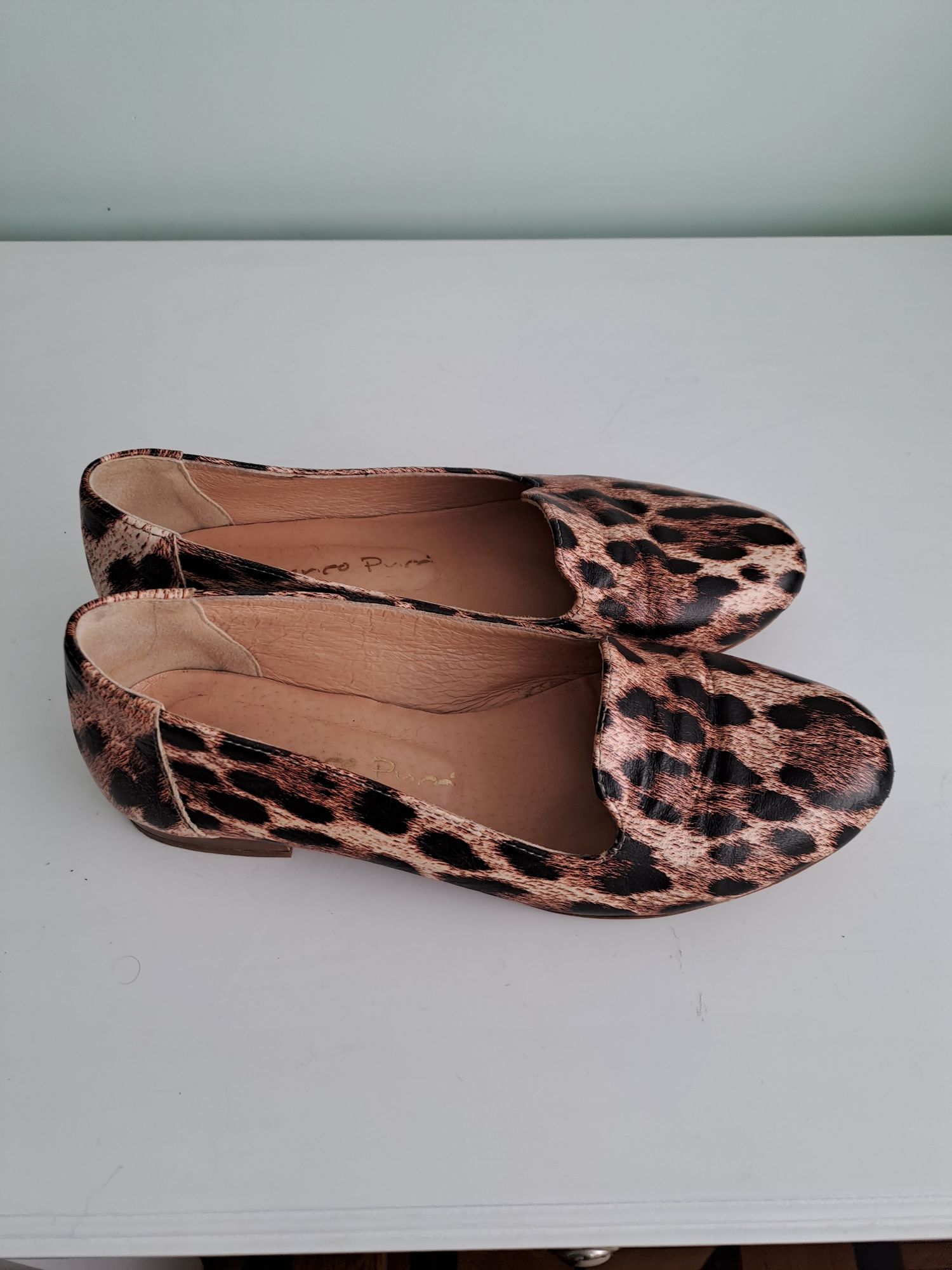 Buty damskie Lordsy skórzane panterka La Femme 37