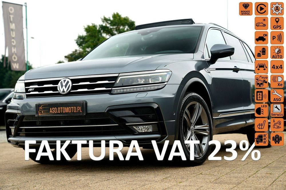 Volkswagen Tiguan Allspace R-LINE X3 SKÓRA panorama ACC blis grzane fotele kamery 360 FUL LED 4x4