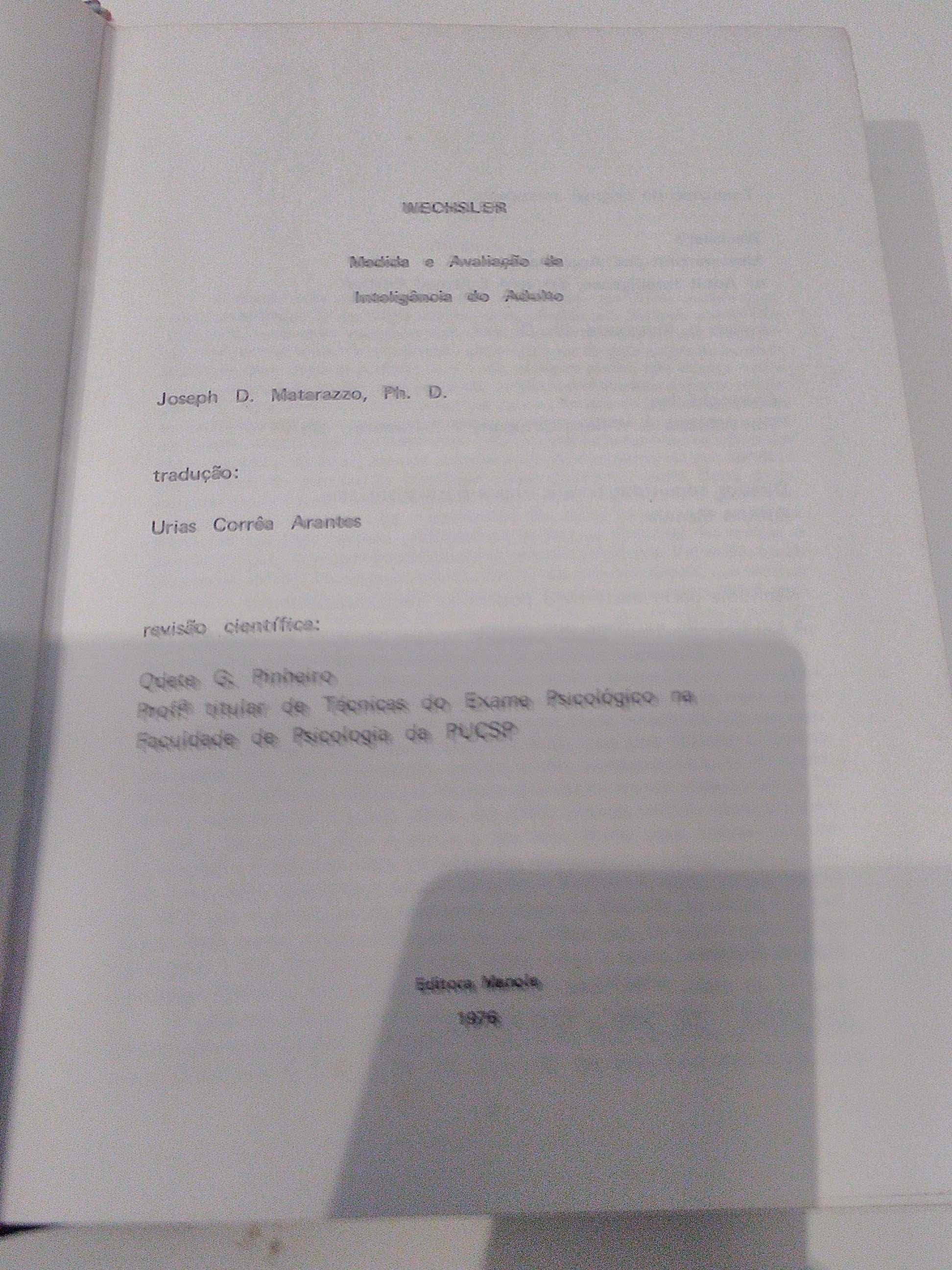 Wechsler Medida e avaliação da inteligência do Adulto-Joseph Mattarazo