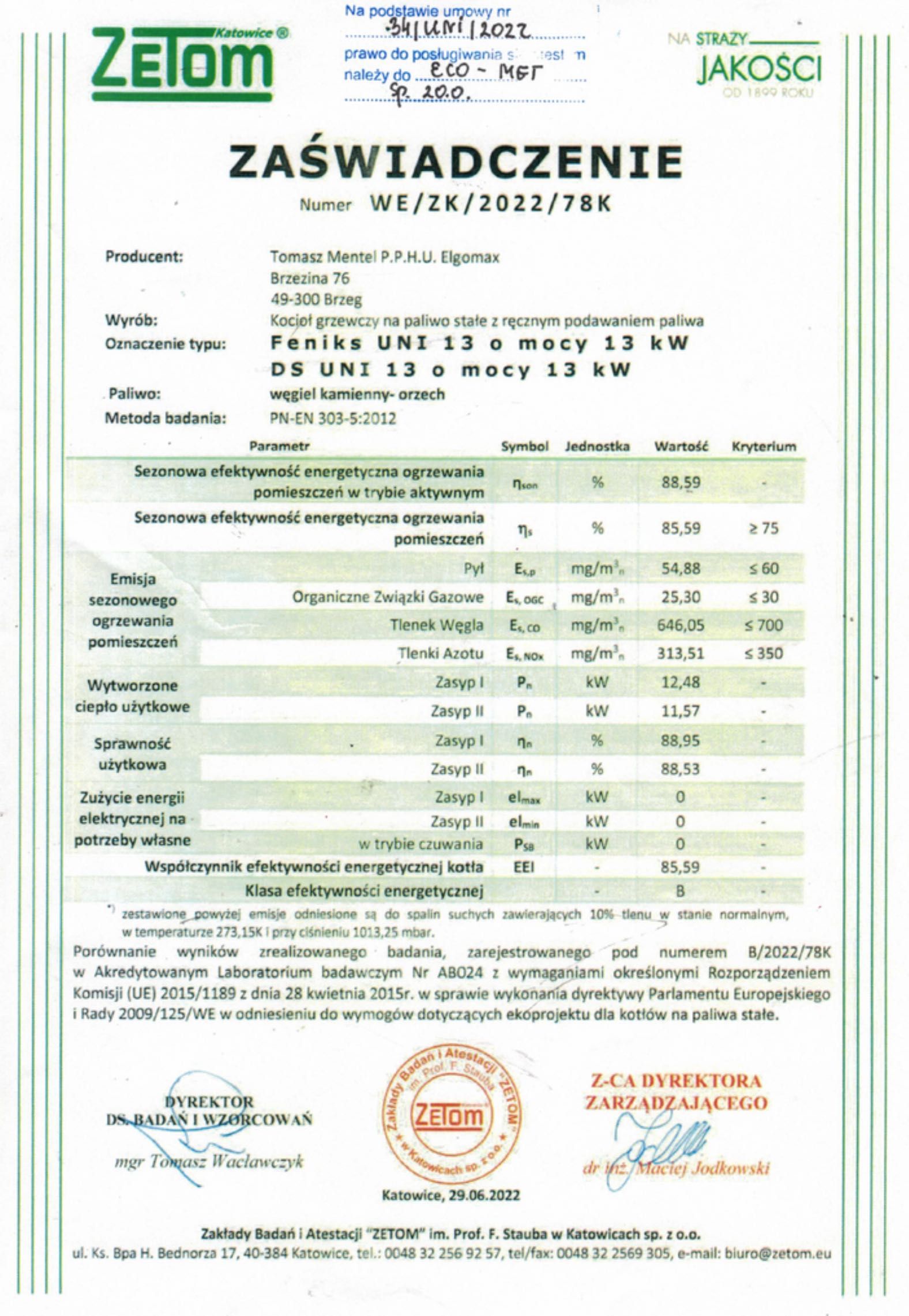 Kocioł zasypowy Feniks UNI 13 kW – nowoczesne i ekologiczne ogrzewanie