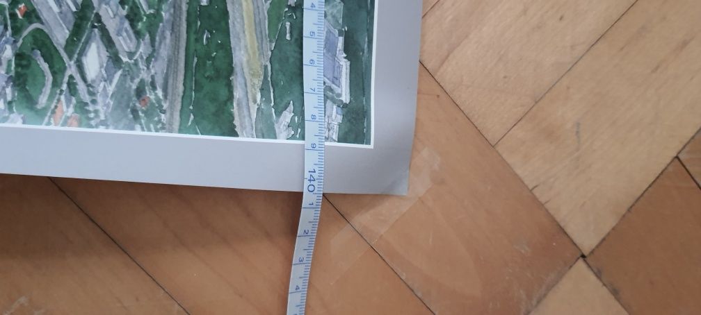 Mapa  centrum Warszawy 3D, plakat.