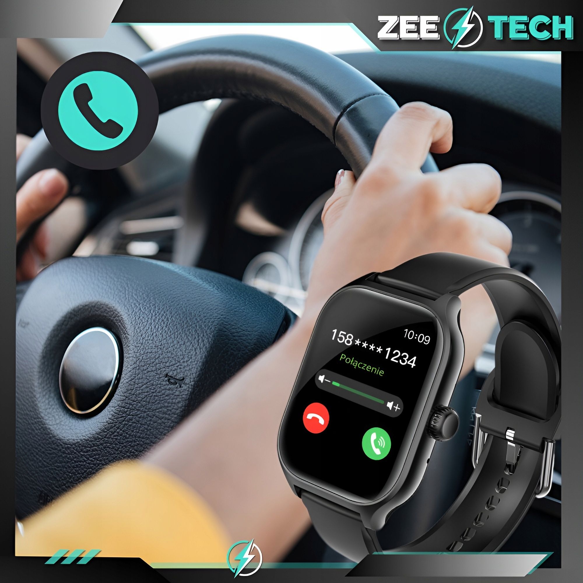 Smartwatch Męski Damski Zegarek Rozmowy J.polski Tętno Ciśnienie Tlen
