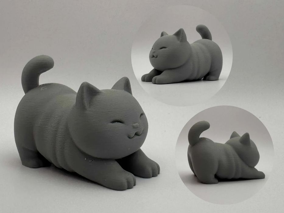 Gato Esticado Gordinho Estilo Chibi