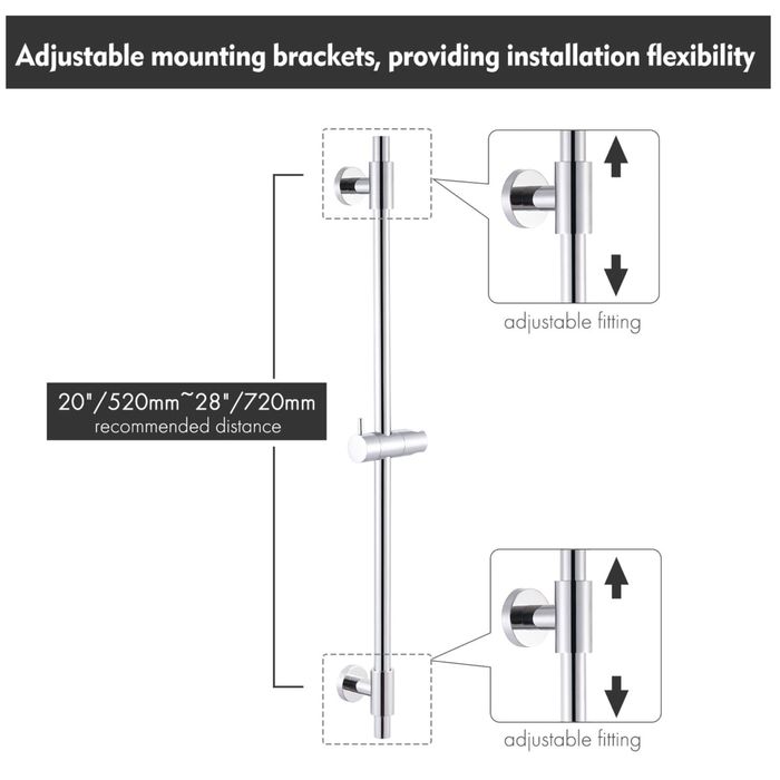 Drążek prysznicowy z uchwytem na główkę prysznicową