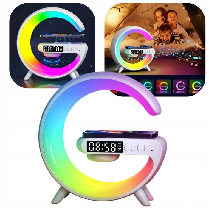 Lampka - zegarek - ładowarka indukcyjna - głośnik