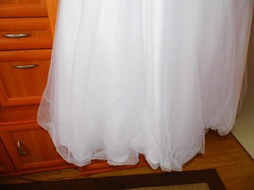 suknia ślubna błyszczący tiul nowa roz 38