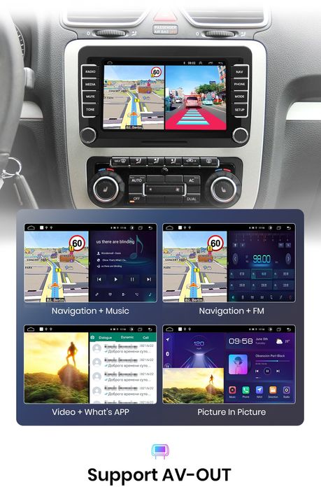 Rádio Android Volkswagen Seat Skoda CARPLAY WIFI GPS BT Canbus NOVO