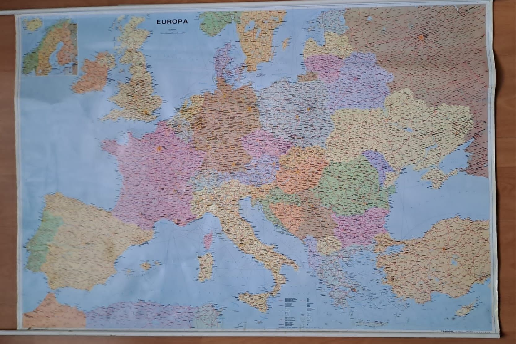 Mapa ścienna Europy