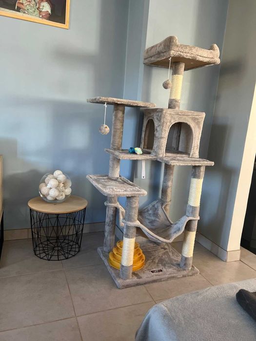 Drapak dla kota Wysoki duży drapak dla kota domek legowisko 143cm NOWY