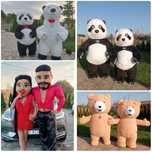 Biały Miś Luksus żywa maskotka Tańczące lalki panda urodziny wesele