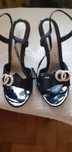 Buty czarne z cyrkoniami srebrne szpilki r. 39