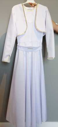 Alba sukienka komunijna + bolerko dł. 125cm na ok. 150cm wzrostu