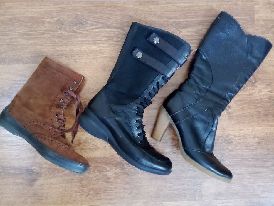 Чоботи шкіряні жіночі підліткові осінь зима 39, 40 розмір