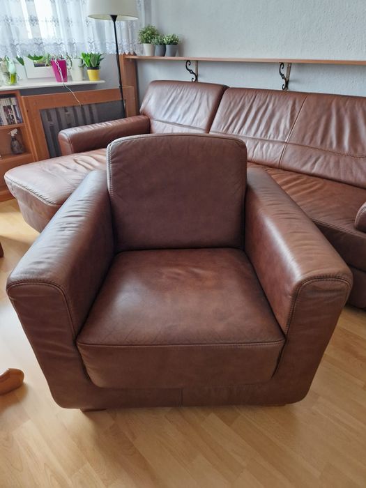 Komplet wypoczynkowy skórzany