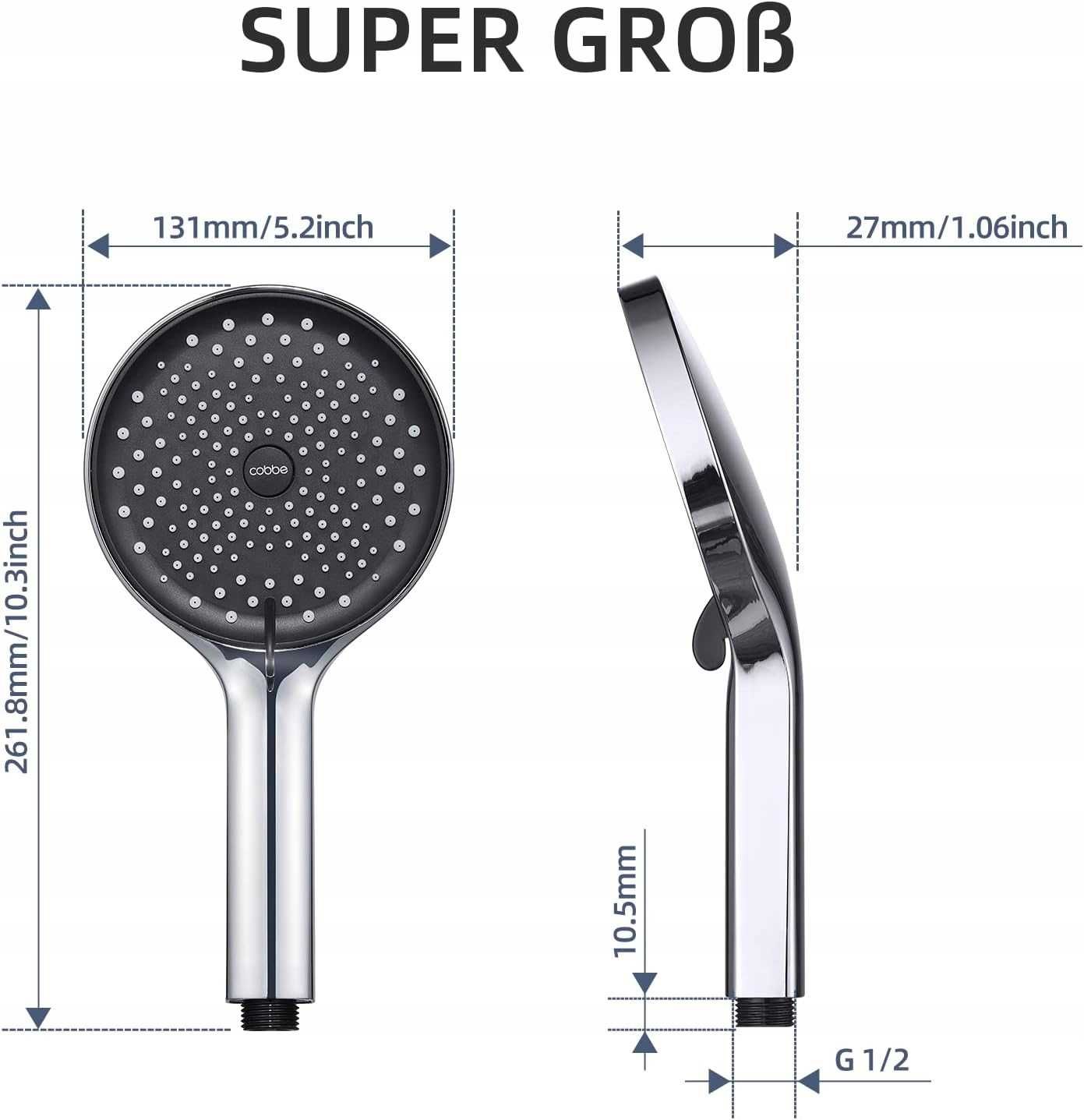 Słuchawka prysznicowa Cobbe KSS05A0112 chrom + wąż