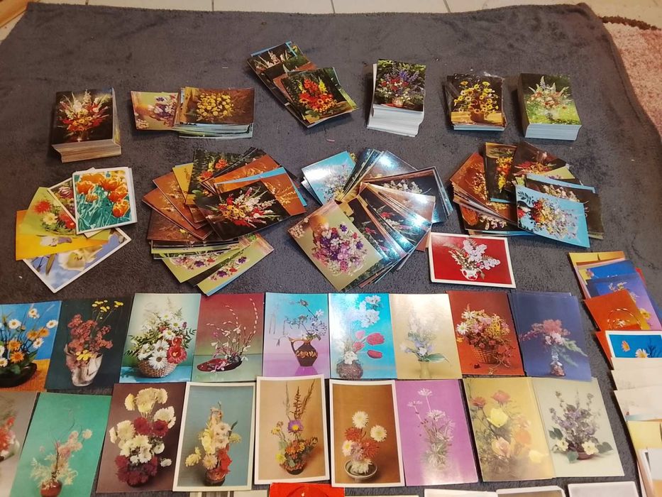 Коллекция открыток. Цветы. Чистые и заполненные. 500 штук
