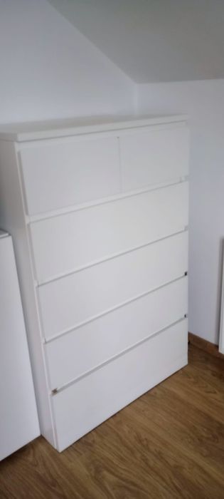 Komoda Ikea malm biała 6 szuflad