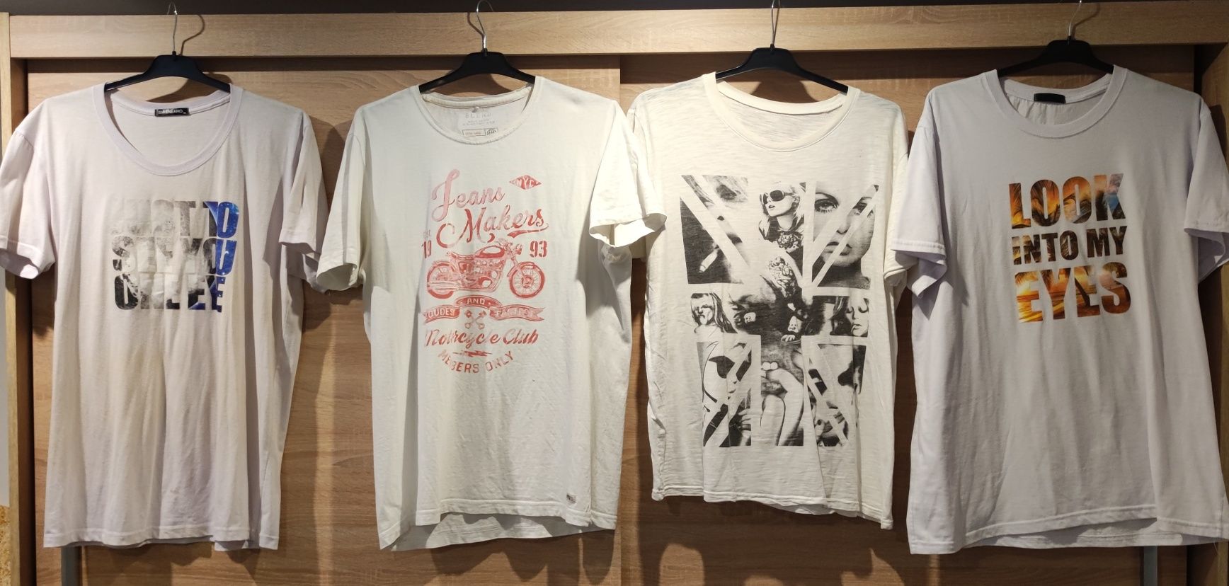 Biała koszulka T-shirt XL-L 2x55cm Wysyłka InPost