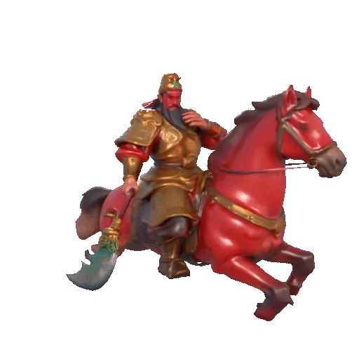 Senhor Guan (Guan Yu) a Cavalo com Sabr