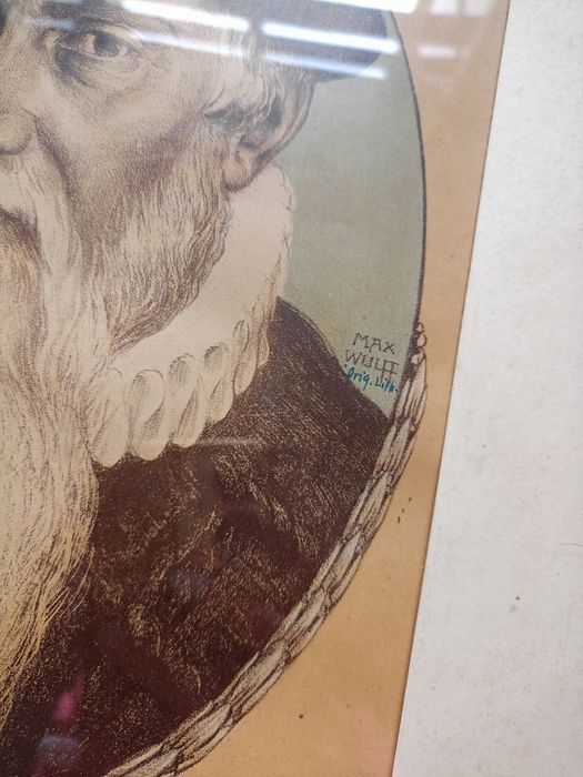 Portret Johann Gutenberg – oryginalna litografia Max Wulff