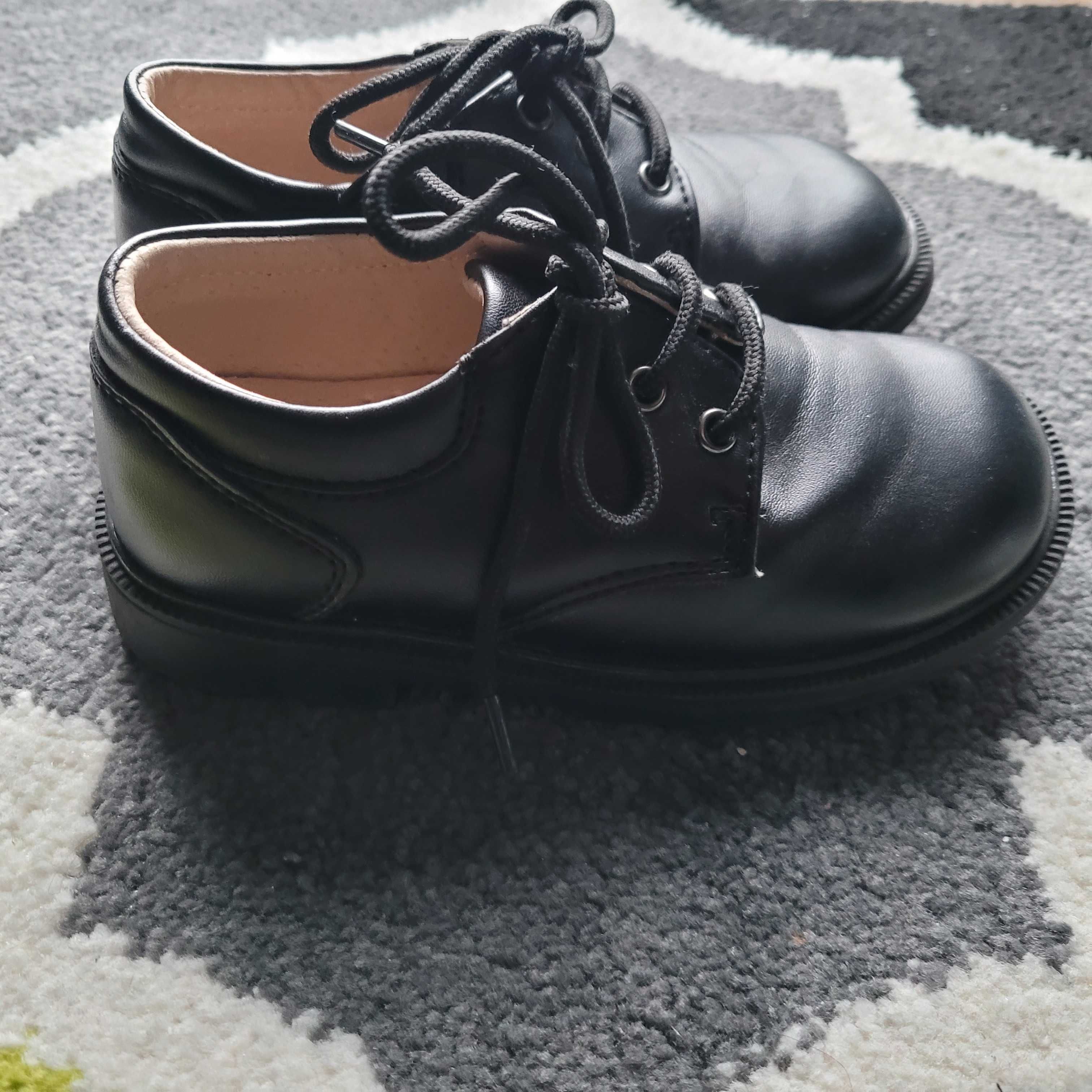 scandi buty skóra wizytowe chłopiec unisex komunia  czarne eleganckie