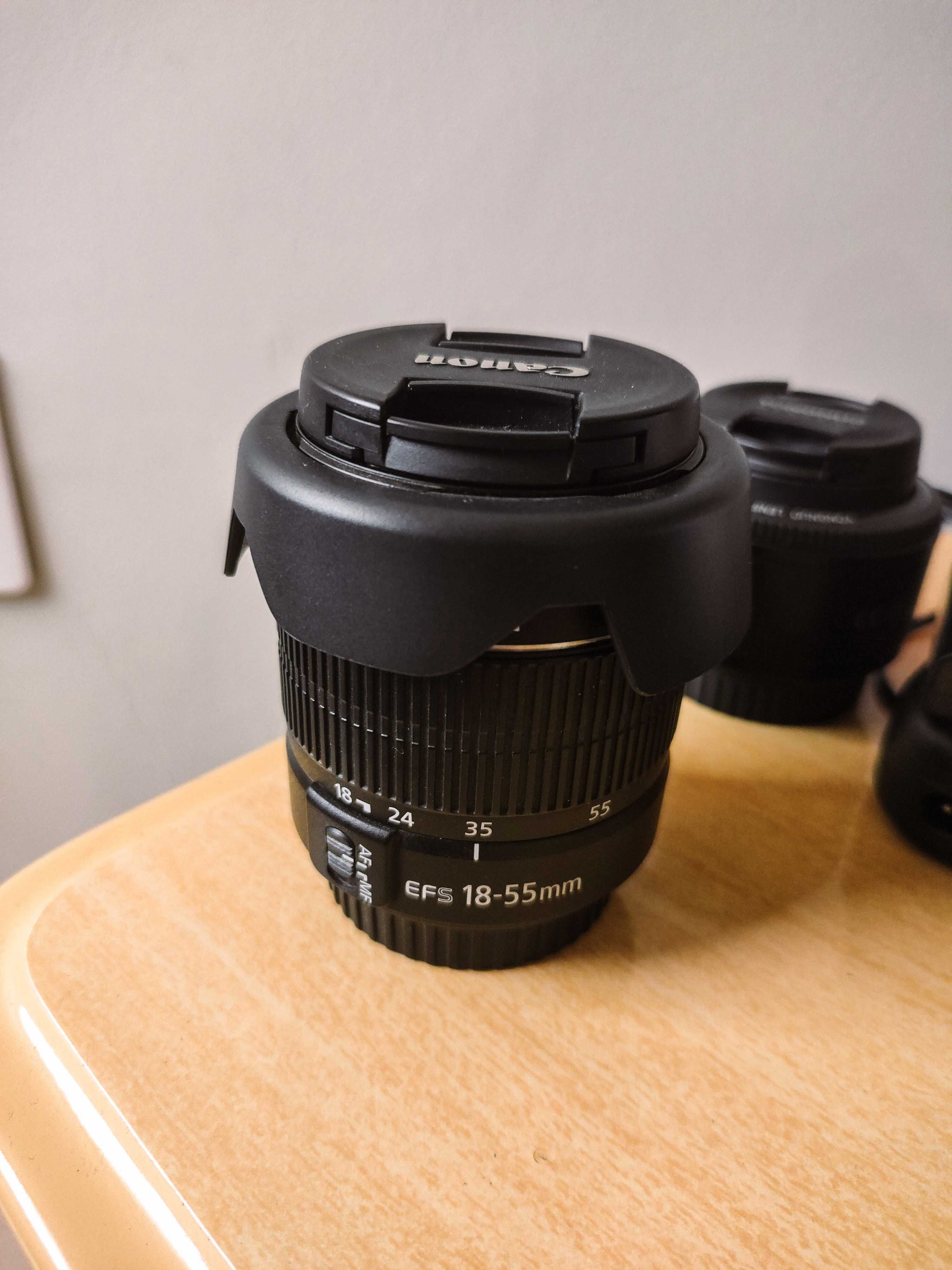 Canon T6 + Lente 18-55mm + Lente Yongnuo 35mm f/2 + 3 baterias