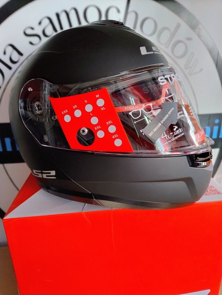 Kask motocyklowy szczękowy LS2 STROBE II SOLID MATT BLACK XL