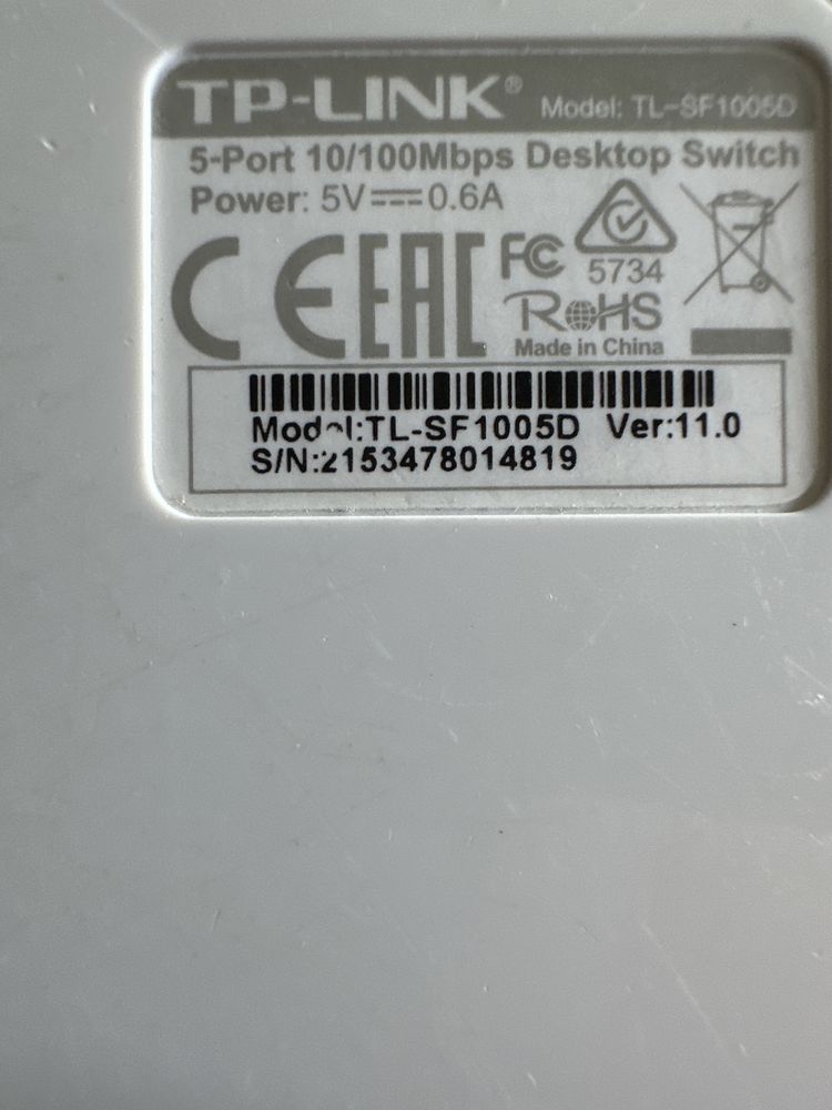 TP-LINK switch 5-port 10/100Mbps
