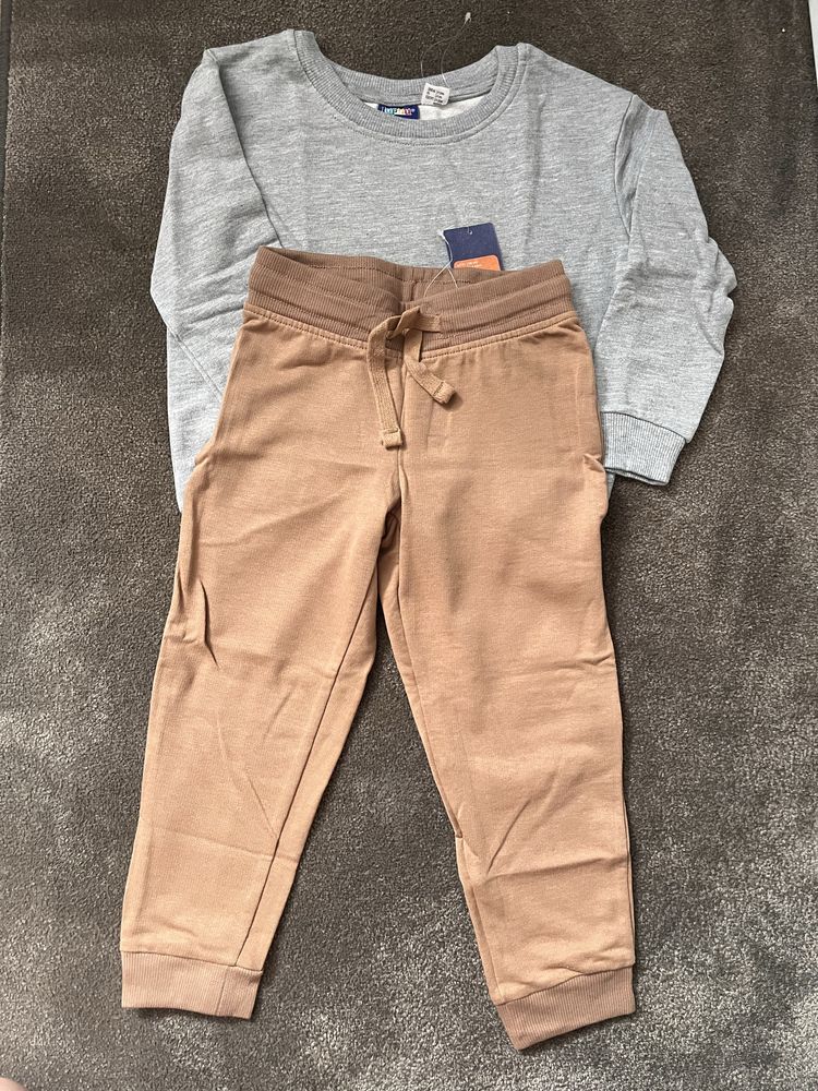 Dres dziecięcy spodnie bluza Lupilu 98 104 nowe z metką siwy musztardo