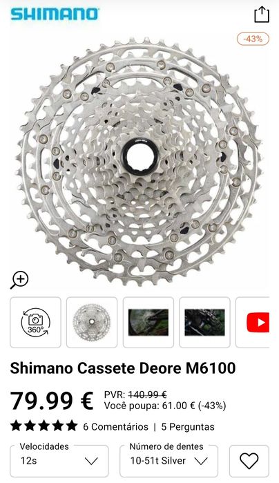 Cassete Shimano Deore 12v