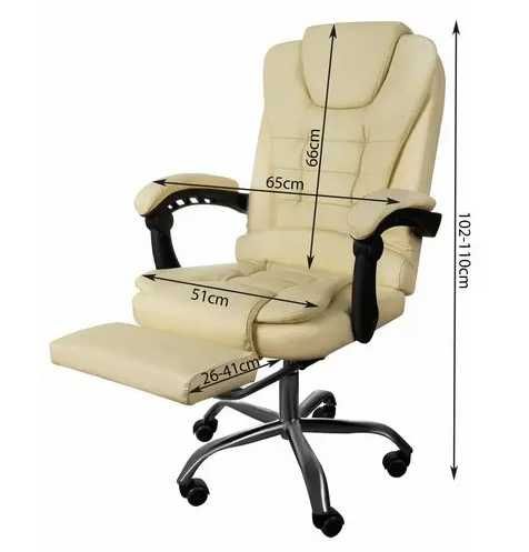 Офисное кресло с подставкой для ног, экокожа