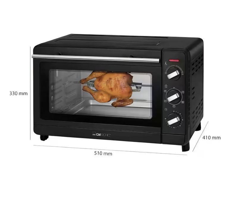 Piekarnik mini Clatronic z funkcją termoobiegu i różen 30 l.