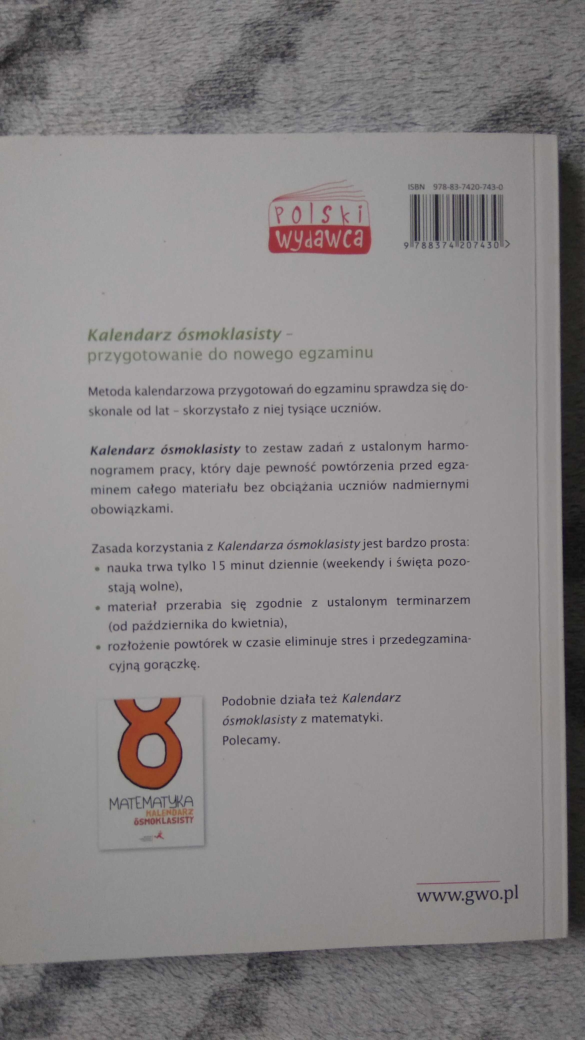 Książka Kalendarz ósmoklasisty do języka polskiego GWO