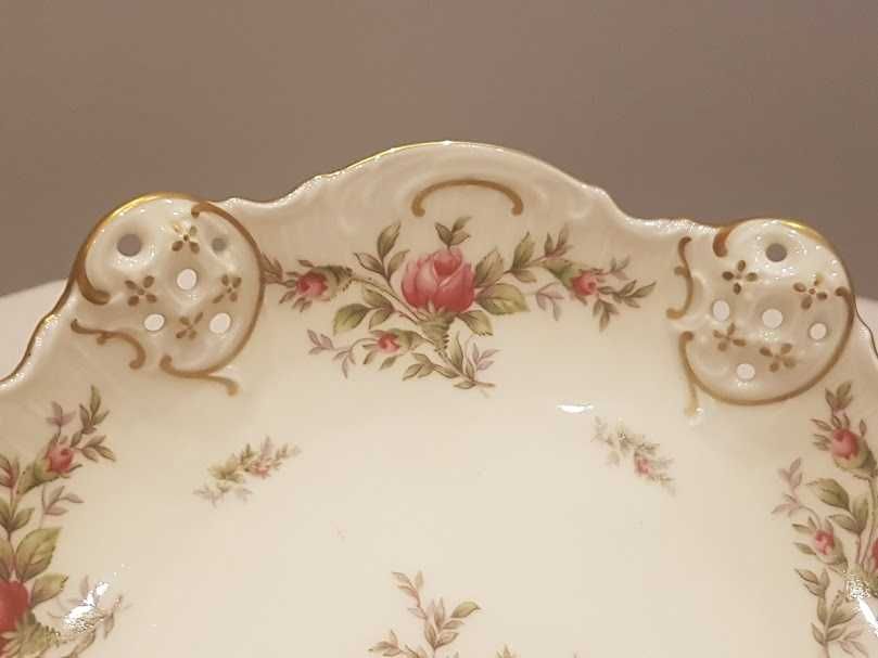 Patera na nogach oraz misa "Moliere Moosrose", porcelana Rosenthal