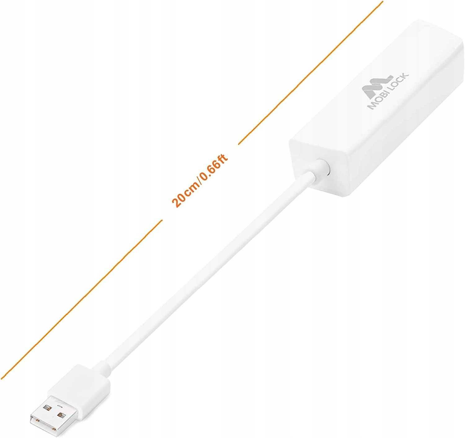Adapter USB 2.0 do Ethernet Mobi Lock Lan E2/12