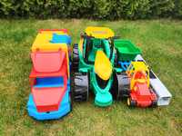 Samochody zabawka, traktor, śmieciarka, autobus