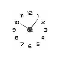 Zegar ścienny DIY 70 -130 CM 3D Zegar przyklejany Czarny połysk