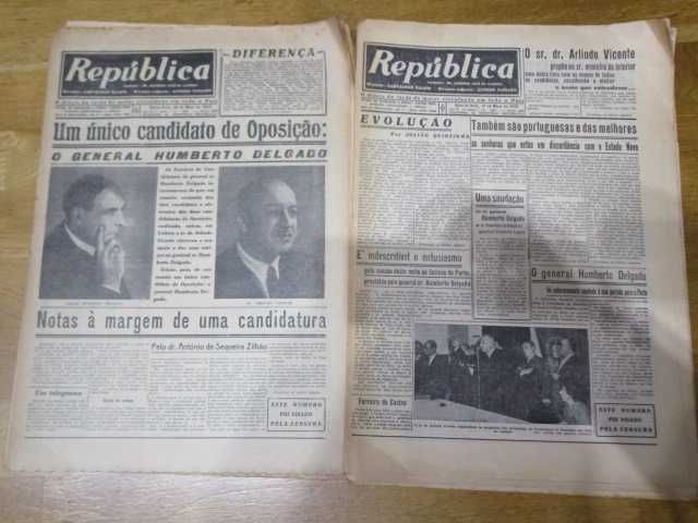 General Humberto Delgado 1958 Jornais Republica   Eleições