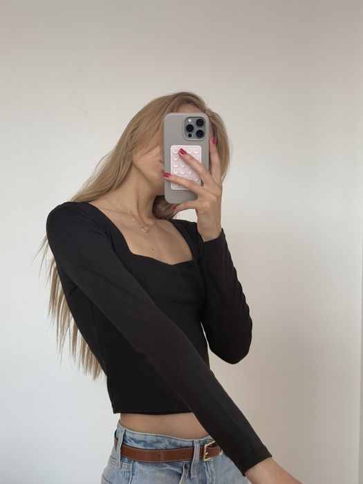 Топ чорний Xs, S жіночий кофта, водолазка, топ женский