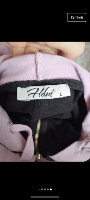 NOWA bluza czarna fioletowa z kapturem i zamkiem