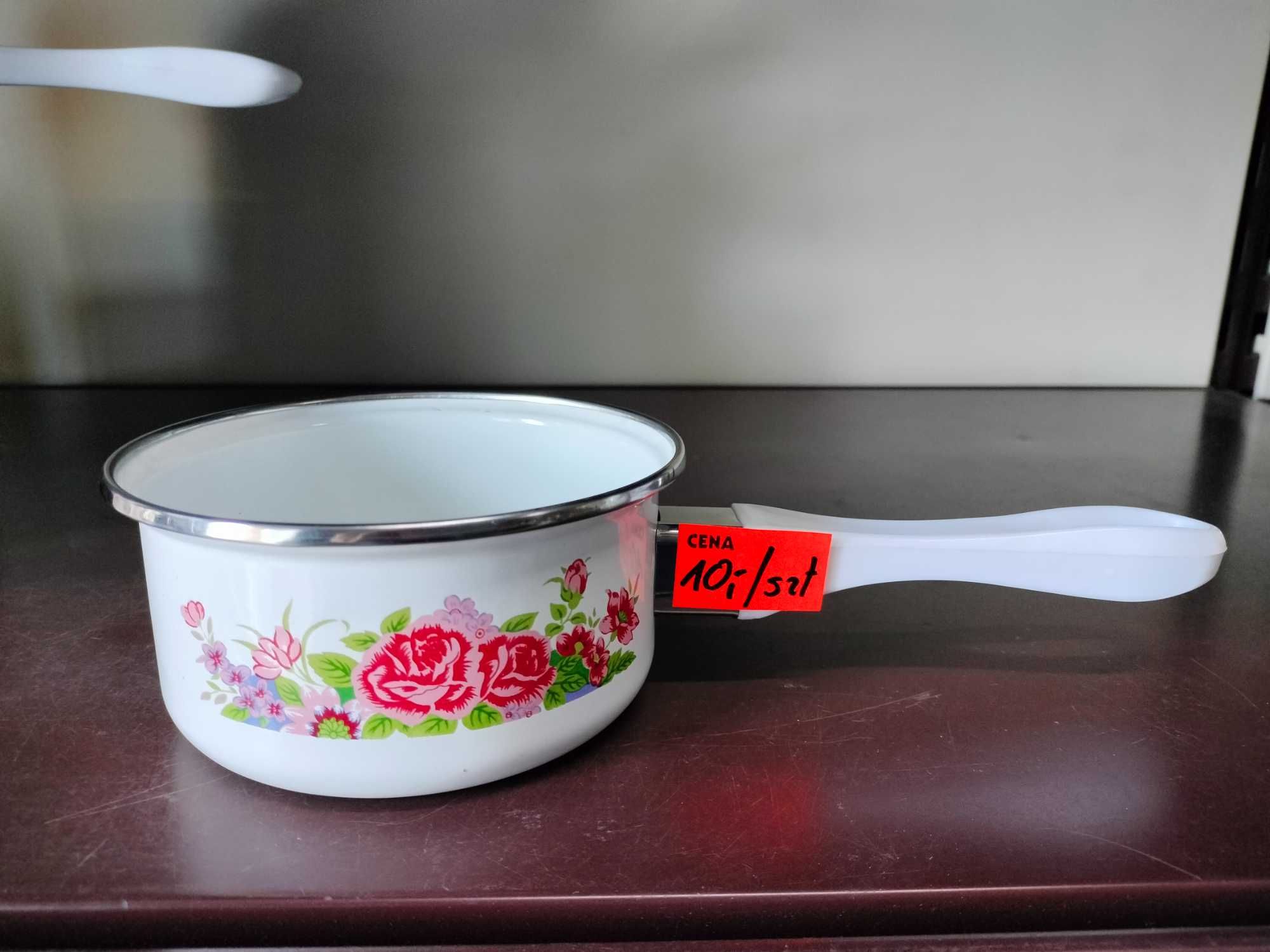 Mały rondelek emaliowany nowy zapakowany niska cena promocja indukcja